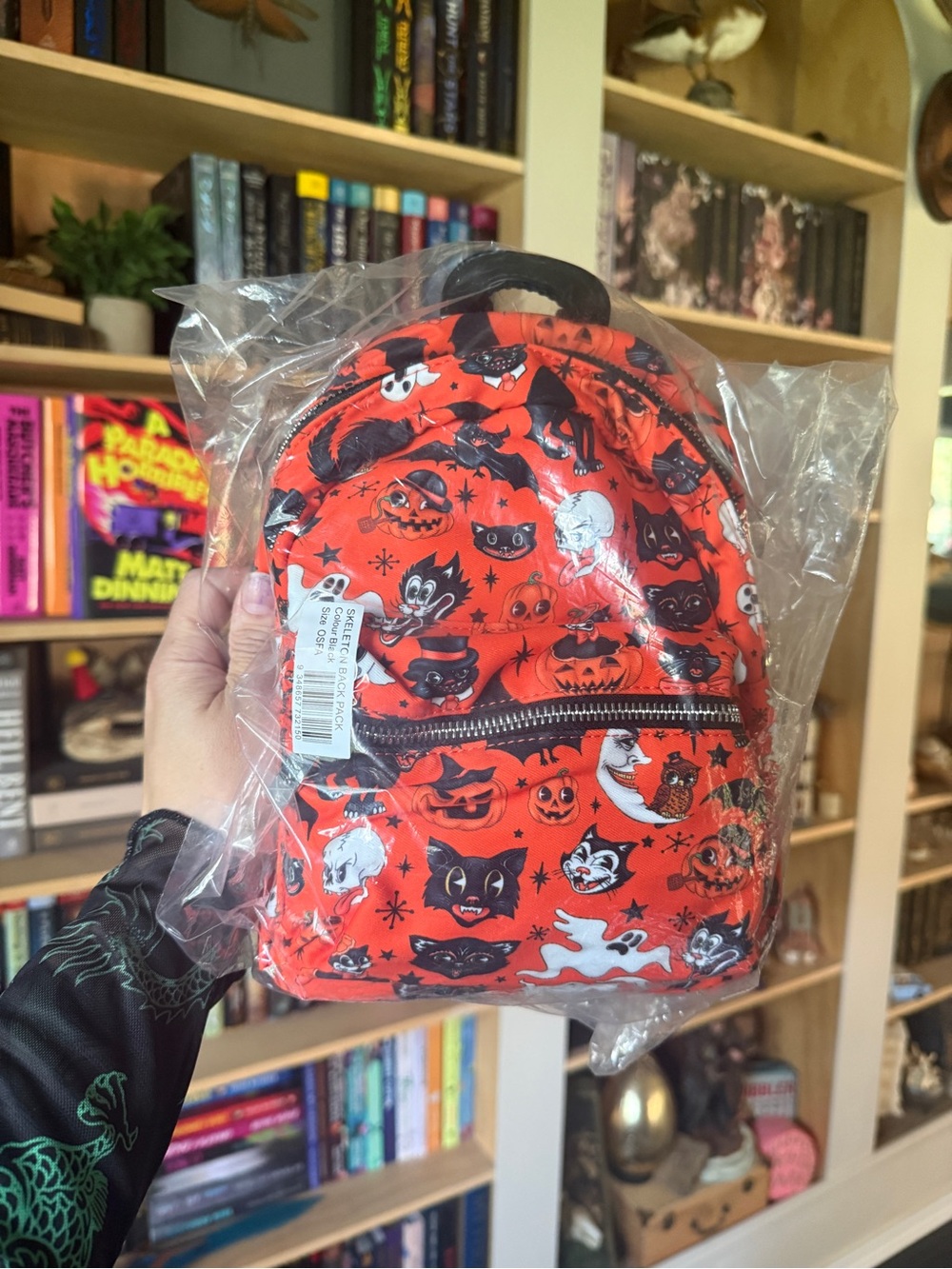 Brand new in bag with tags Blackmilk Orange Halloween Print Mini Backpack - Picture 6 of 7